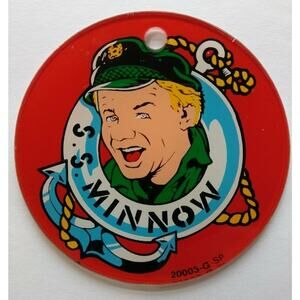 Gilligan's Island Skipper In Life Raft Plastic Keychain Original 1991 NOS